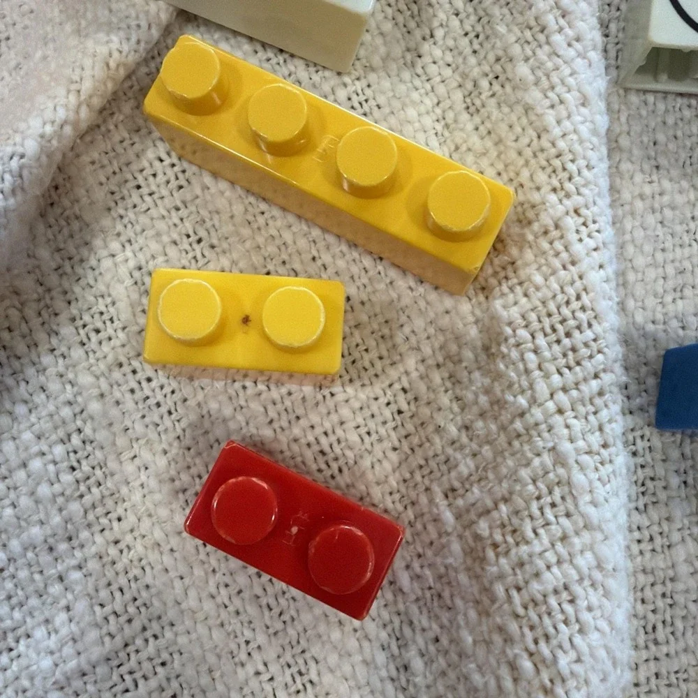 Vintage 1993 Lego Duplo Set Of 41 Legos, Yellow Bucket W/top And Original Ad